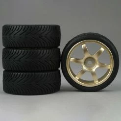 Duratrax 6-Spoke Gold Wheel, Radial (4) for Tires & Wheels