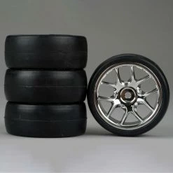 Duratrax 10-Spoke Chrome Wheel, Slick (4) for Tires & Wheels