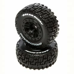 Duratrax SpeedTreads Breakaway SC Front Black Mounted (2): Traxxas Slash/Rustler, ECX 4X4 for Tires & Wheels