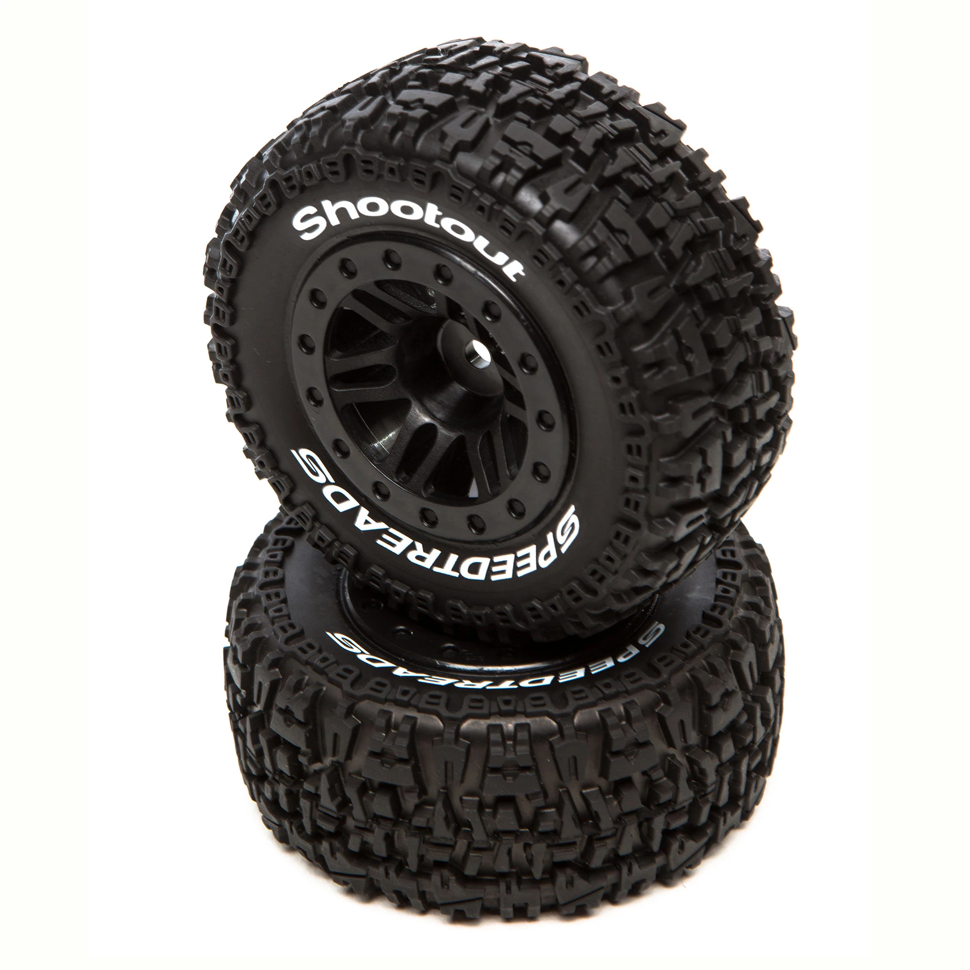 Duratrax SpeedTreads Shootout SC Front Rear Black Mounted (2): Traxxas Slash, ECX 4X4 for Tires & Wheels 3 Duratrax SpeedTreads Shootout SC Front Rear Black Mounted (2): Traxxas Slash, ECX 4X4 for Tires & Wheels