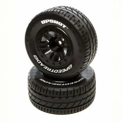 Duratrax SpeedTreads Upshot SC Tire Front Rear Black Mounted (2): Traxxas Slash/Rustler ECX 4X4 for Tires & Wheels