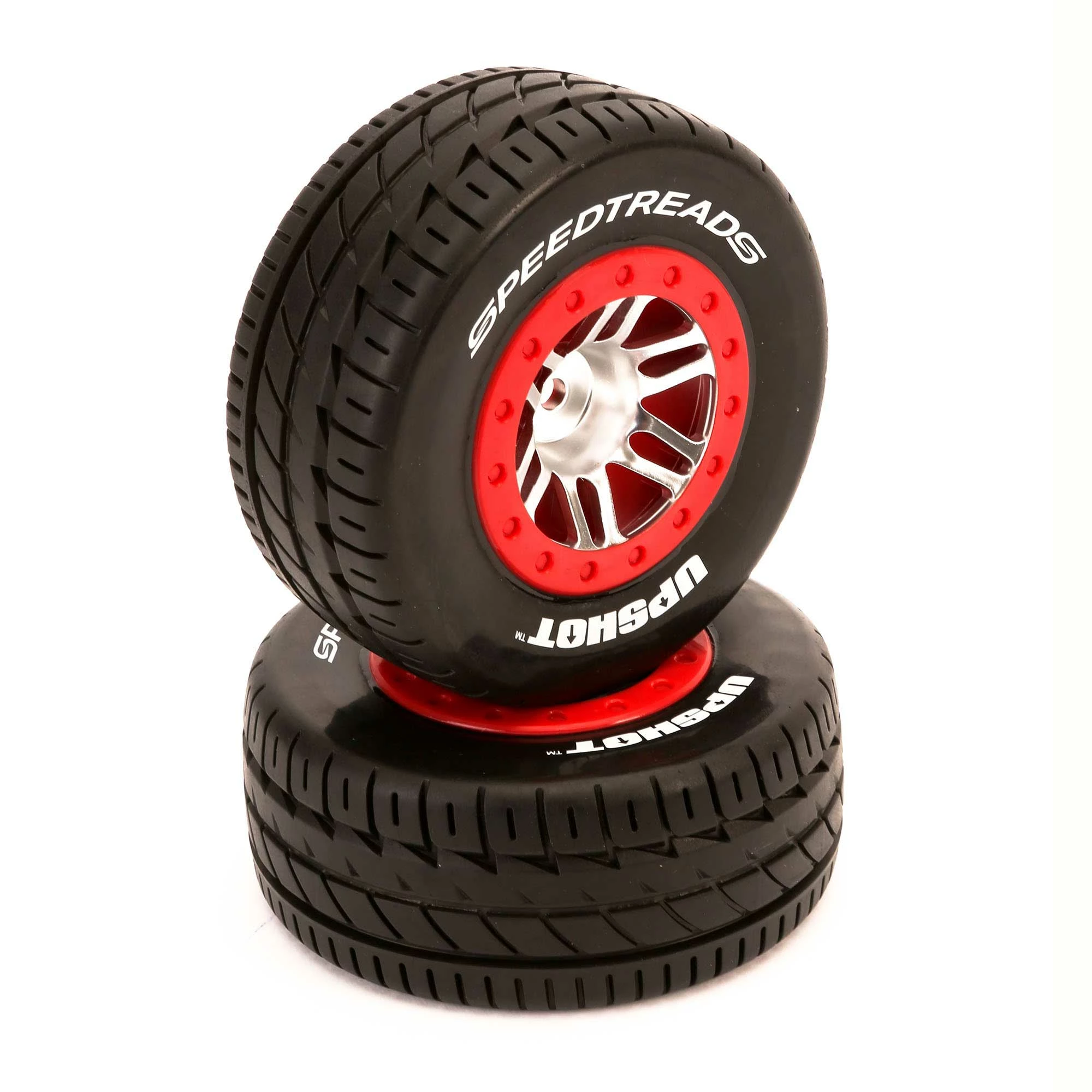 Duratrax SpeedTreads Upshot SC Tire Mounted (2): Traxxas Slash/Rustler 4X4 Front Rear ECX for Tires & Wheels 3 Duratrax SpeedTreads Upshot SC Tire Mounted (2): Traxxas Slash/Rustler 4X4 Front Rear ECX for Tires & Wheels