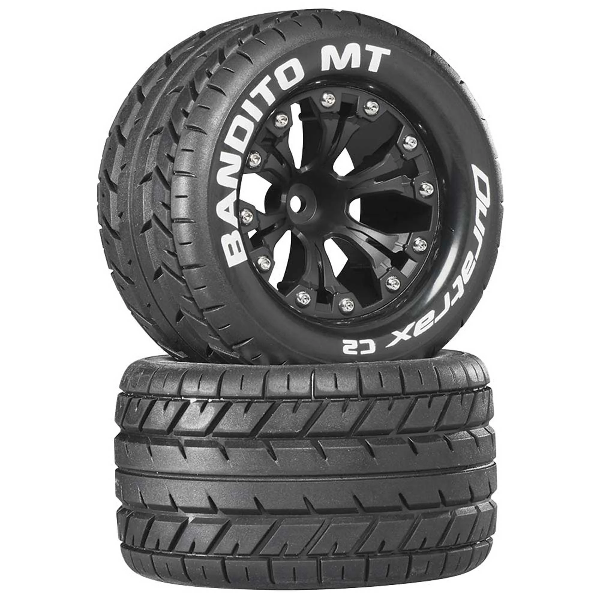Duratrax Bandito MT 2.8" Mounted 1/2" Offset C2 Tires, Black (2) for Tires & Wheels 3 Duratrax Bandito MT 2.8" Mounted 1/2" Offset C2 Tires, Black (2) for Tires & Wheels