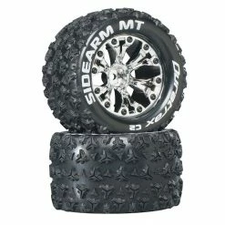 Duratrax Sidearm MT 2.8" 2WD Mounted Rear C2 Tires, Chrome (2) for Tires & Wheels