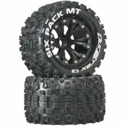 Duratrax Six-Pack MT 2.8" 2WD Mounted Front C2 Tires, Black (2) for Tires & Wheels