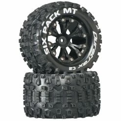 Duratrax Six-Pack MT 2.8" 2WD Mounted Rear C2 Tires, Black (2) for Tires & Wheels