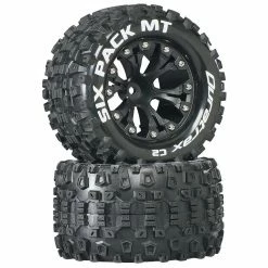 Duratrax Six-Pack MT 2.8" 2WD Mounted 1/2" Offset Tires, Black (2) for Tires & Wheels