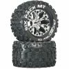 Duratrax Six-Pack MT 2.8" 2WD Mounted 1/2" Offset Tires, Chrome (2) for Tires & Wheels -DURATRAX Sales DTXC3523 A0 QVPIMUE7