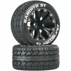 Duratrax Bandito ST 2.8" 2WD Mounted Front C2 Tires, Black (2) for Tires & Wheels