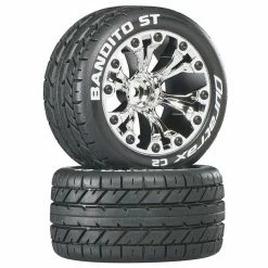 Duratrax Bandito ST 2.8" Mounted 1/2" Offset C2 Tires, Chrome (2) for Tires & Wheels