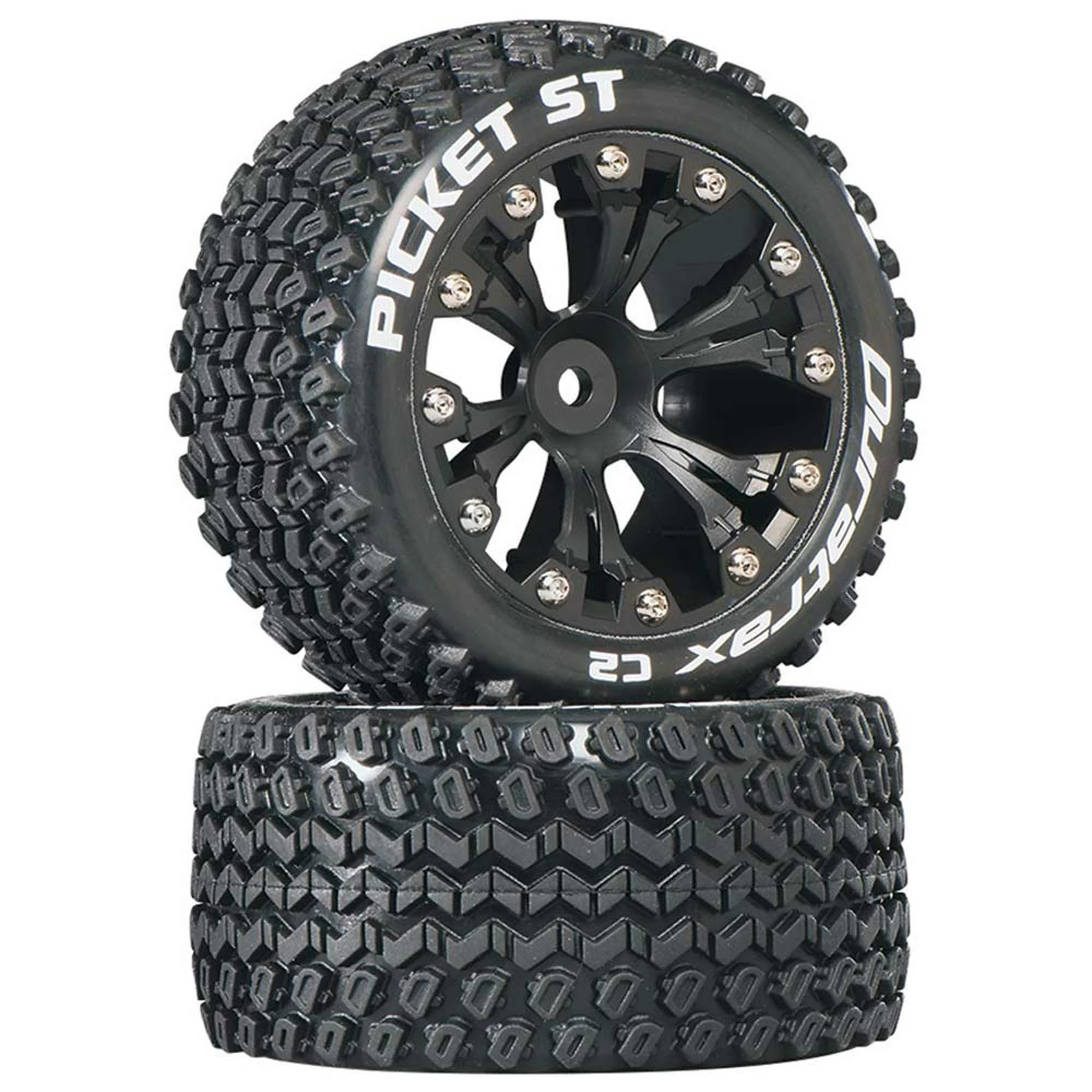 Duratrax Picket ST 2.8" 2WD Mounted Rear C2 Tires, Black (2) for Tires & Wheels 3 Duratrax Picket ST 2.8" 2WD Mounted Rear C2 Tires, Black (2) for Tires & Wheels