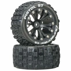 Duratrax Pistol ST 2.8" 2WD Mounted Rear C2 Tires, Black (2) for Tires & Wheels