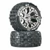 Duratrax Pistol ST 2.8" Mounted 1/2" Offset C2 Tires, Chrome (2) for Tires & Wheels -DURATRAX Sales DTXC3557 A0 6SWMQO3N