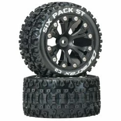 Duratrax Six Pack ST 2.8" 2WD Mounted Rear C2 Tires, Black (2) for Tires & Wheels