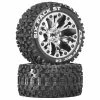 Duratrax Six Pack ST 2.8" 2WD Mounted 1/2" Offset Tires, Chrome (2) for Tires & Wheels -DURATRAX Sales DTXC3563 A0 DCWUG1ZX