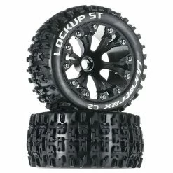 Duratrax Lockup ST 2.8" 2WD Mounted Front Tires, Black(2) for Tires & Wheels