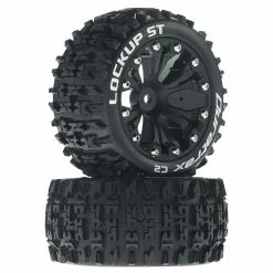 Duratrax Lockup ST 2.8" 2WD Mounted Rear Tires, Black(2) for Tires & Wheels