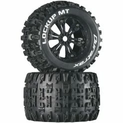 Duratrax Lockup MT 3.8" Mounted Tires, Black (2) for Tires & Wheels