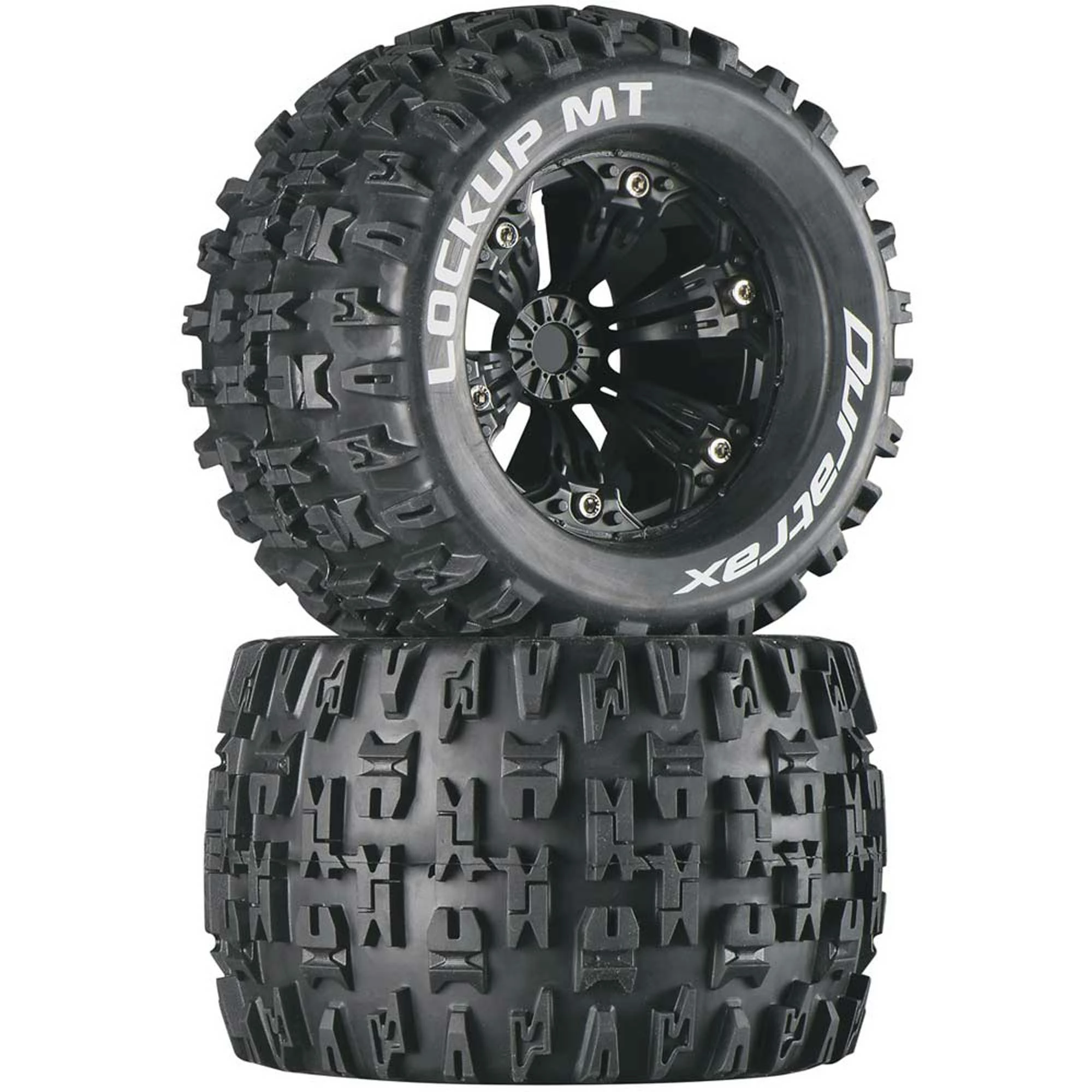 Duratrax Lockup MT 3.8" Mounted 1/2" Offset Tires, Black (2) for Tires & Wheels 3 Duratrax Lockup MT 3.8" Mounted 1/2" Offset Tires, Black (2) for Tires & Wheels