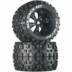 Duratrax Six-Pack MT 3.8" Mounted Tires, Black (2) for Tires & Wheels