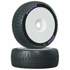 Duratrax Posse 1/8 C3 Mounted Buggy Tires, White (2) for Tires & Wheels