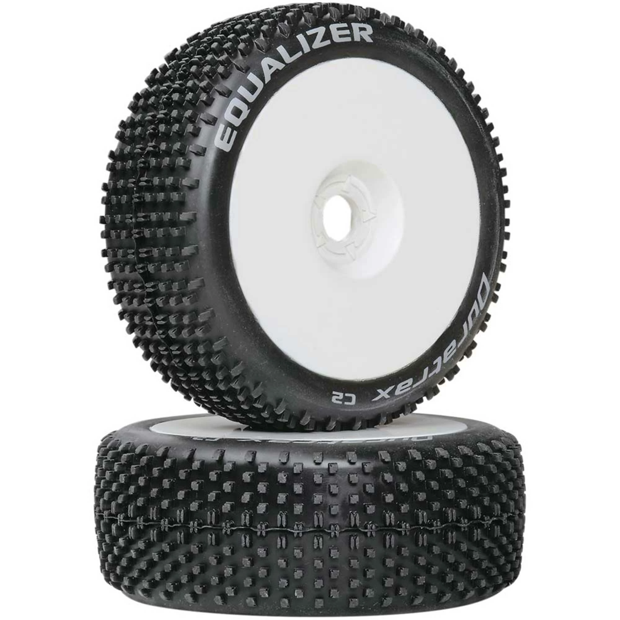 Duratrax Equalizer 1/8 C2 Mounted Buggy Tires, White (2) for Tires & Wheels 3 Duratrax Equalizer 1/8 C2 Mounted Buggy Tires, White (2) for Tires & Wheels