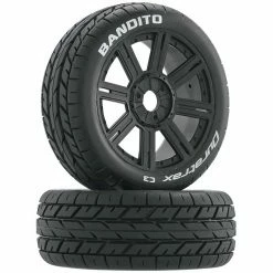 Duratrax Bandito 1/8 Buggy Tire C3 Mounted Spoke Tires, Black (2) for Tires & Wheels