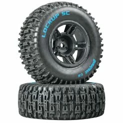 Duratrax Lockup SC Tire C2 Mounted Black Front: Slash(2) for Tires & Wheels