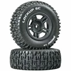 Duratrax Lockup SC Tire C2 Mounted Black Rear: Slash (2) for Tires & Wheels