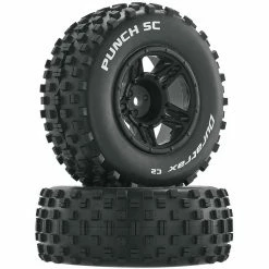 Duratrax Punch SC C2 Mounted Front Tires: Slash (2) for Tires & Wheels