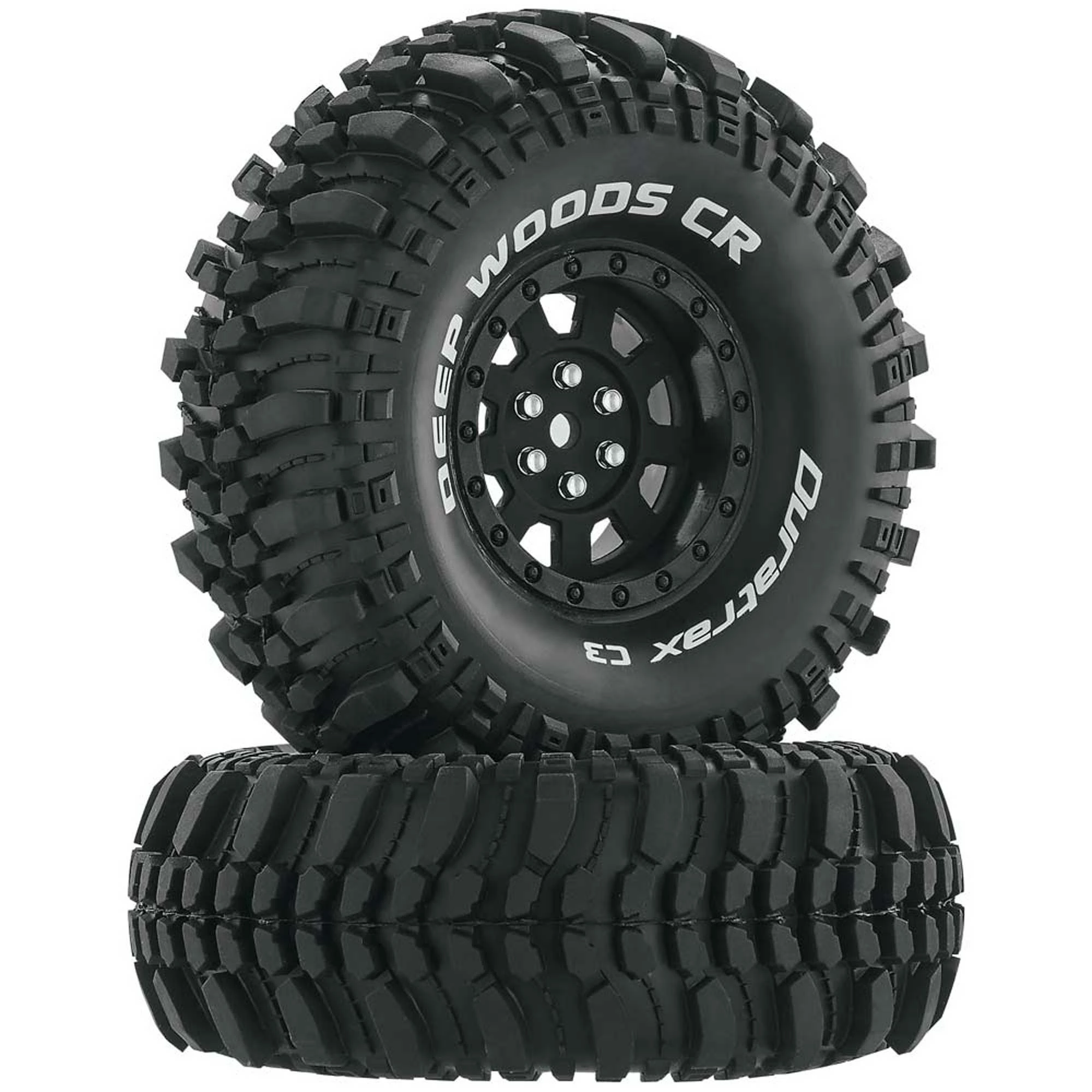 Duratrax Deep Woods CR C3 Mounted 1.9" Crawler Tires, Black (2) for Tires & Wheels 3 Duratrax Deep Woods CR C3 Mounted 1.9" Crawler Tires, Black (2) for Tires & Wheels