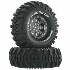 Duratrax Deep Woods CR C3 Mounted 1.9" Crawler Tires, Chrome (2) for Tires & Wheels