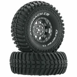 Duratrax Approach CR C3 Mounted 1.9" Crawler Tires, Black Chrome (2) for Tires & Wheels