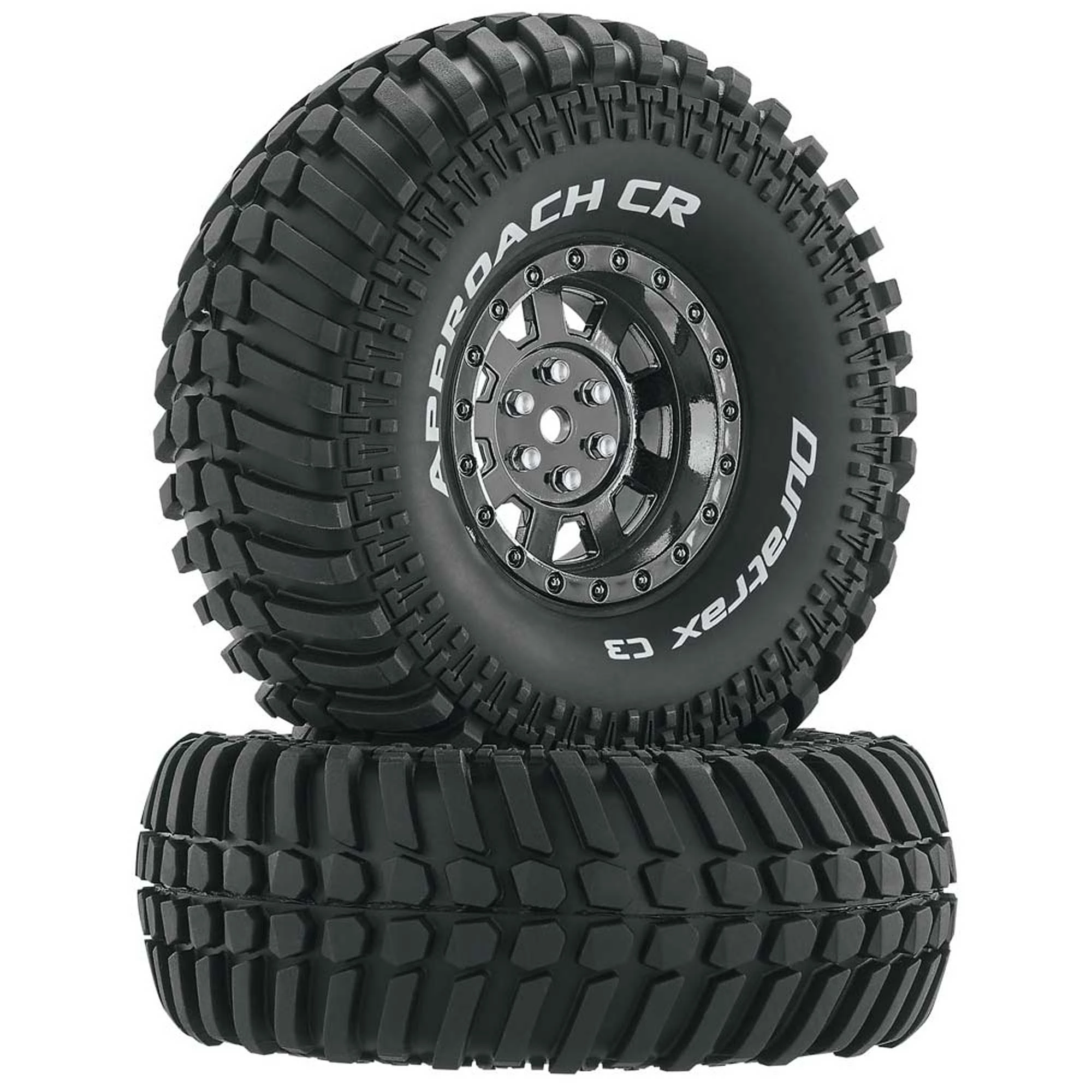 Duratrax Approach CR C3 Mounted 1.9" Crawler Tires, Black Chrome (2) for Tires & Wheels 3 Duratrax Approach CR C3 Mounted 1.9" Crawler Tires, Black Chrome (2) for Tires & Wheels