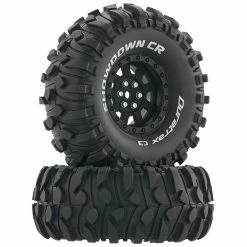 Duratrax Showdown CR C3 Mounted 1.9" Crawler Tires, Black (2) for Tires & Wheels