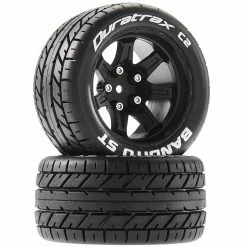 Duratrax Bandito ST 2.8 Mounted Tires, Black 14mm Hex (2) for Tires & Wheels