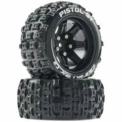 Duratrax Pistol ST 2.8 Mounted Tires, Black 14mm Hex (2) for Tires & Wheels