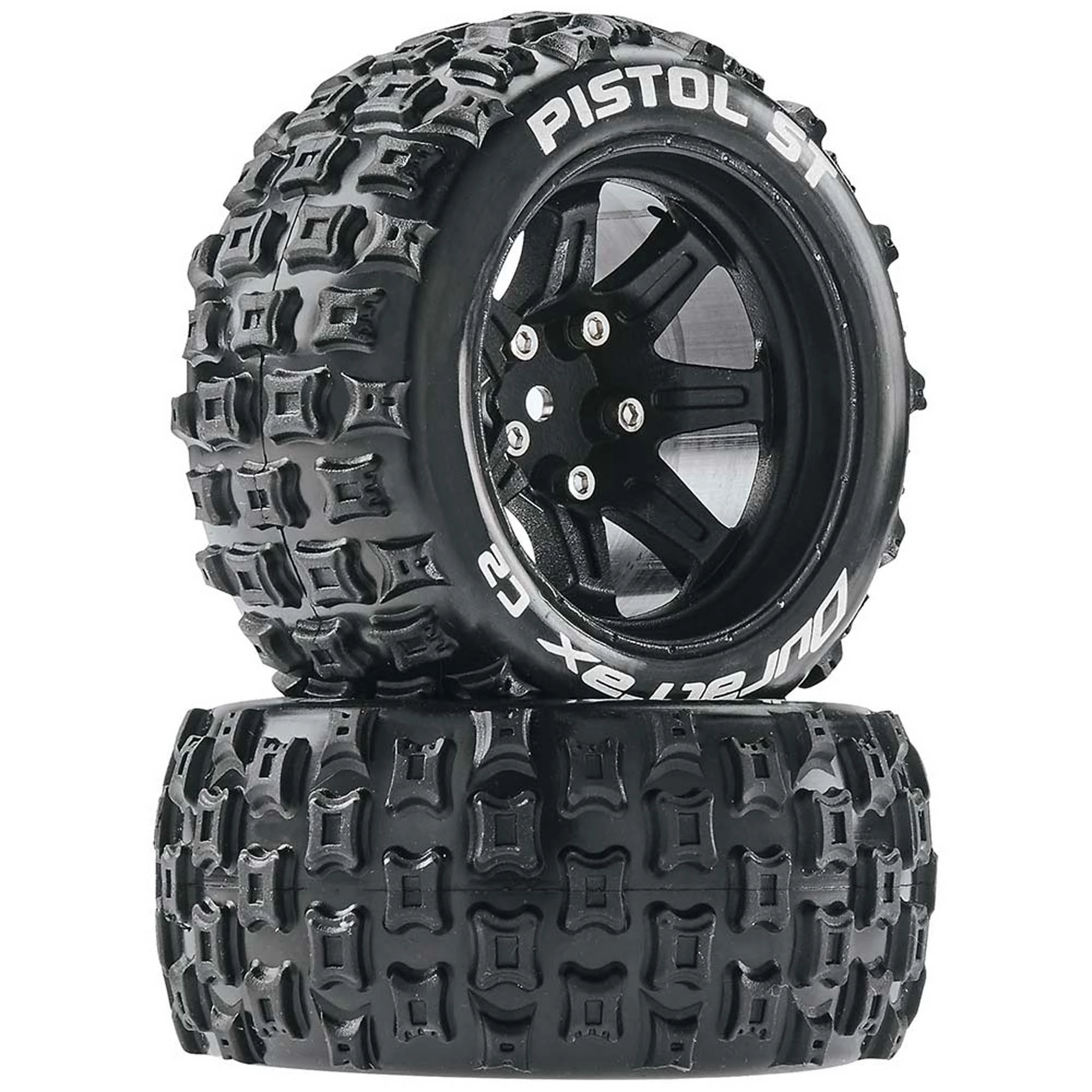 Duratrax Pistol ST 2.8 Mounted Tires, Black 14mm Hex (2) for Tires & Wheels 3 Duratrax Pistol ST 2.8 Mounted Tires, Black 14mm Hex (2) for Tires & Wheels