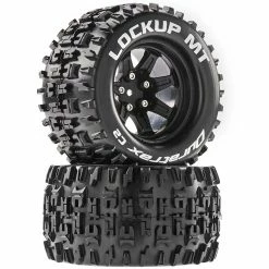 Duratrax Lockup MT 2.8 Mounted Tires, Black 14mm Hex (2) for Tires & Wheels