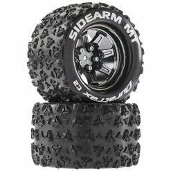 Duratrax Sidearm MT 2.8 Mounted Tires, Chrome 14mm Hex(2) for Tires & Wheels