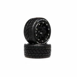Duratrax Bandito ST Belted 2.8" 2WD Mounted Rear Tires, 0 Offset, Black (2) for Tires & Wheels