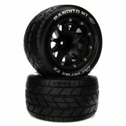 Duratrax Bandito MT Belted 2.8" Mounted Front/Rear Tires, 14mm Black (2) for Tires & Wheels
