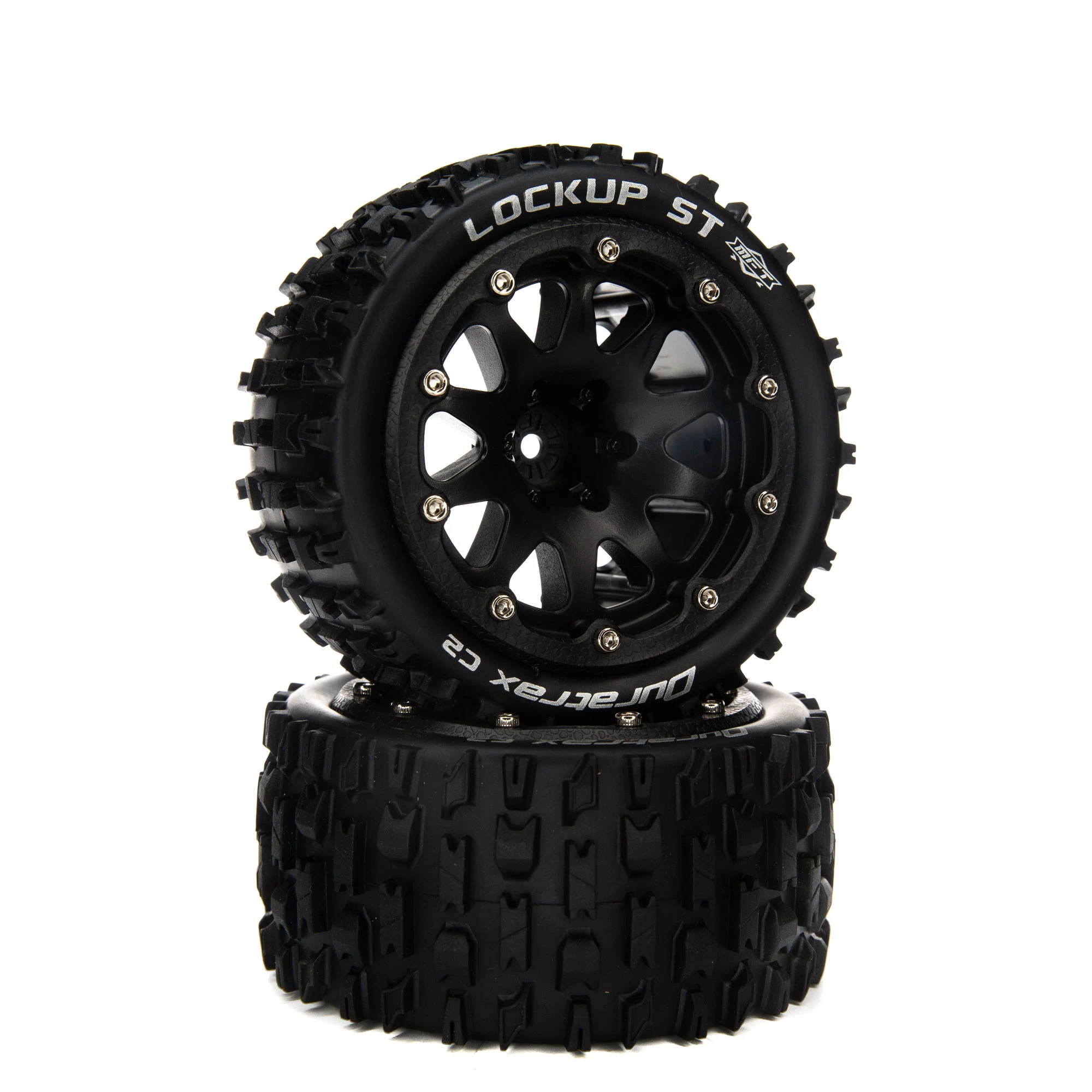 Duratrax Lockup ST Belted 2.8" Mounted Front/Rear Tires, 14mm Black (2) for Tires & Wheels 3 Duratrax Lockup ST Belted 2.8" Mounted Front/Rear Tires, 14mm Black (2) for Tires & Wheels