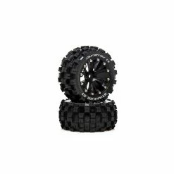 Duratrax STAKKER ST 2.8 Mounted F/R C2 0 Offset Black (2) for Tires & Wheels