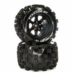 Duratrax STAKKER MT 2.8 Mounted F/R Tires, C2 14mm Black (2) for Tires & Wheels