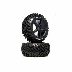 Duratrax 1/8 BADGER Truggy Tire C2 Mounted 0 Offset (2) for Tires & Wheels
