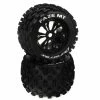 Duratrax FAZE 1/8 MT Mounted 0 Offset, 17mm Black (2) for Tires & Wheels -DURATRAX Sales DTXC5582 A0 JTIO60DB