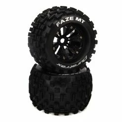 Duratrax FAZE 1/8 MT Mounted 1/2" Offset, 17mm Black (2) for Tires & Wheels