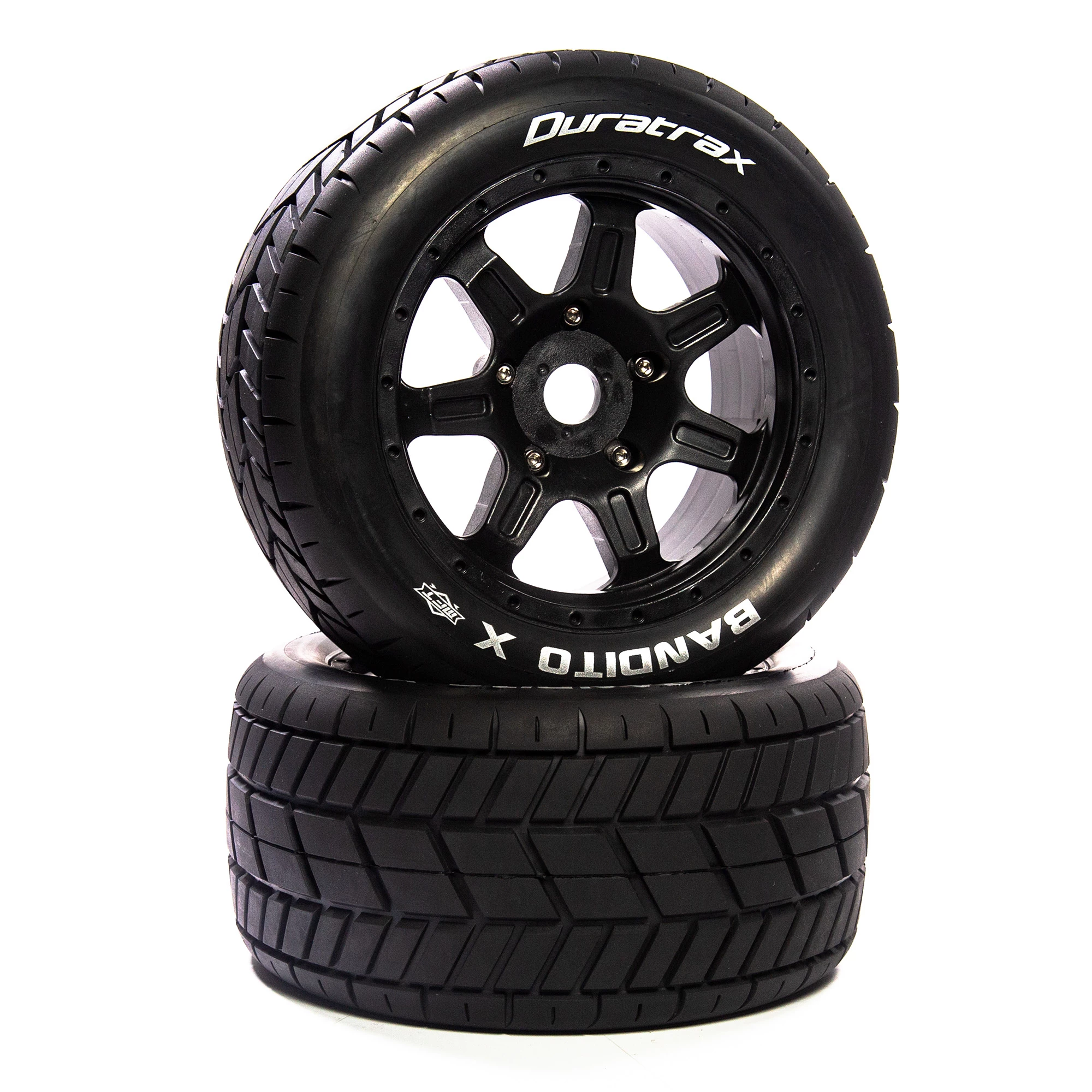 Duratrax Bandito X Belted Mounted Black 24mm Kraton 8S (2) for Tires & Wheels 3 Duratrax Bandito X Belted Mounted Black 24mm Kraton 8S (2) for Tires & Wheels