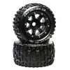 Duratrax Lockup MT Belt 2.8" Mounted Front/Rear Tires, .5 Offset 17mm, Black (2) for Tires & Wheels